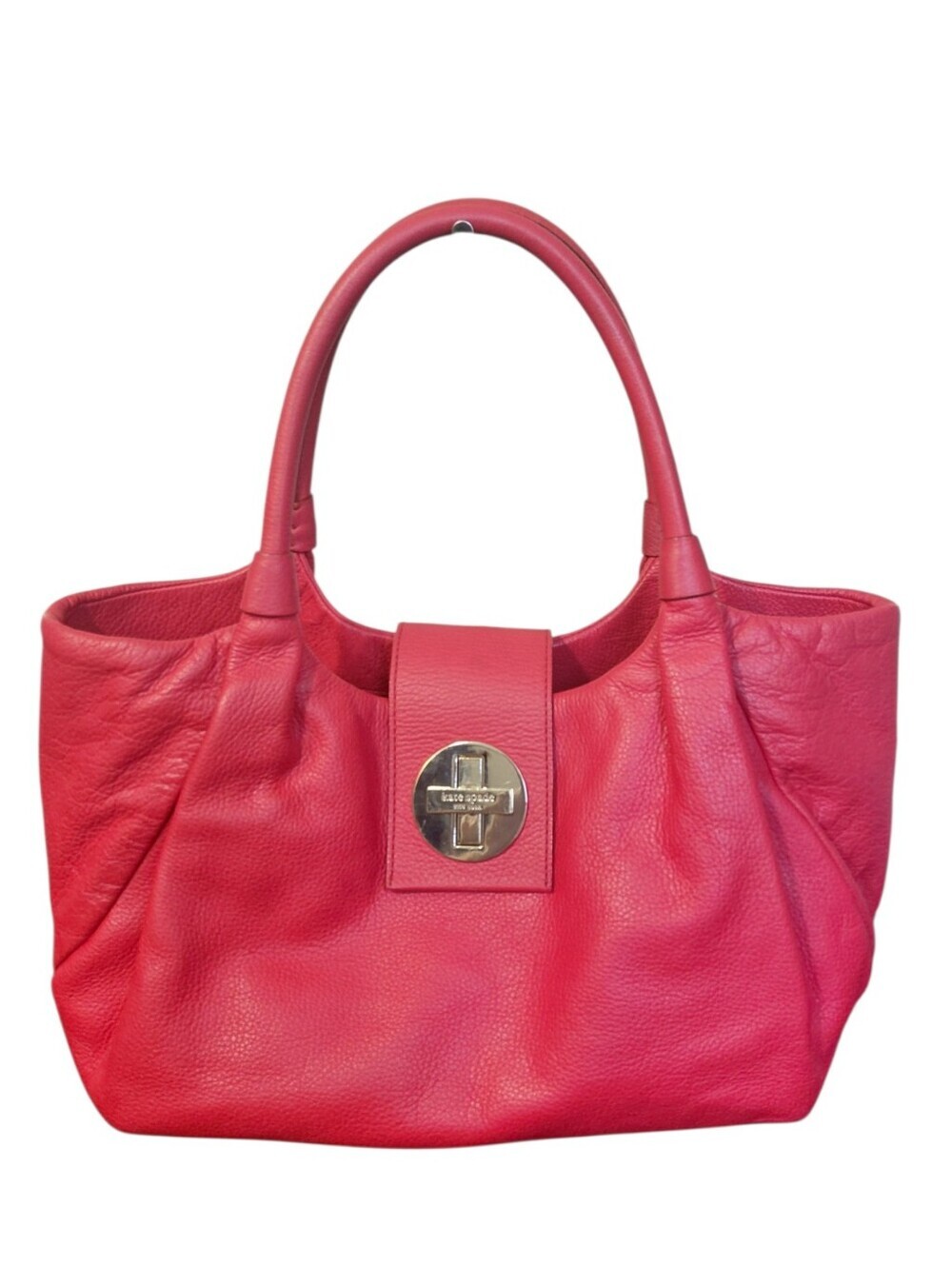 kate spade Bexely Red Leather Shoulder Bag Tote with Turn-Lock